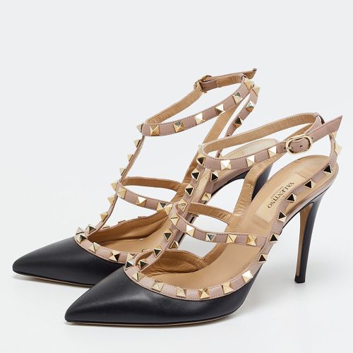 Rockstud Size 38 /Pink Leather Ankle Strap Pumps - Valentino - Modalova