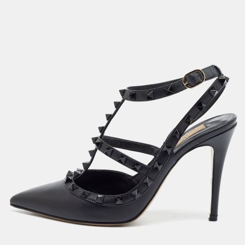 Rockstud Size 38 Leather Ankle Strap Pumps - Valentino - Modalova