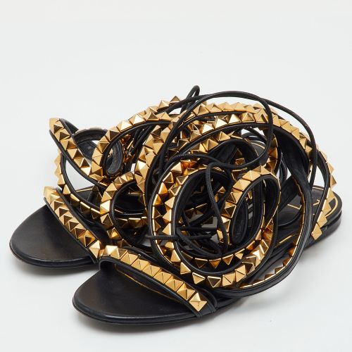 No Limit Rockstud Size 36 Leather Gladiator Flat Sandals - Valentino - Modalova