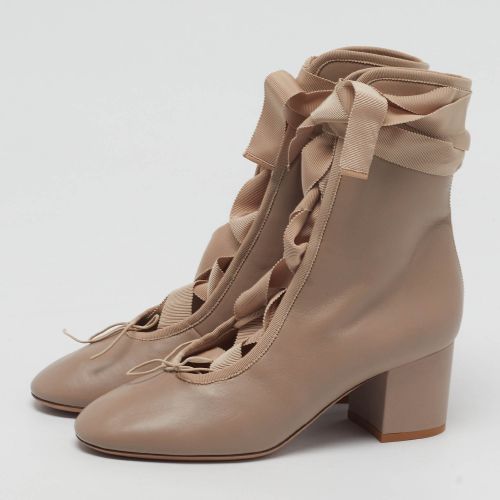 Bow Size 37.5 Dusty Leather Ballet Booties - Valentino - Modalova
