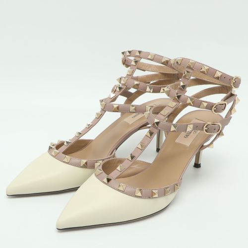 Rockstud Size 40 /Beige Leather Pumps - Valentino - Modalova