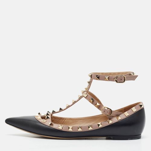 Rockstud Size 37.5 /Beige Leather Ballet Flats - Valentino - Modalova