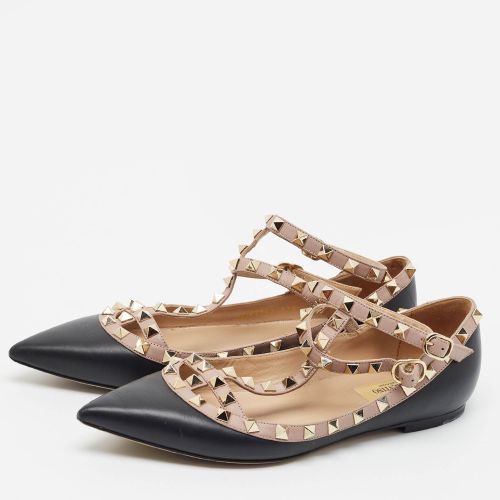 Rockstud Size 37.5 /Beige Leather Ballet Flats - Valentino - Modalova