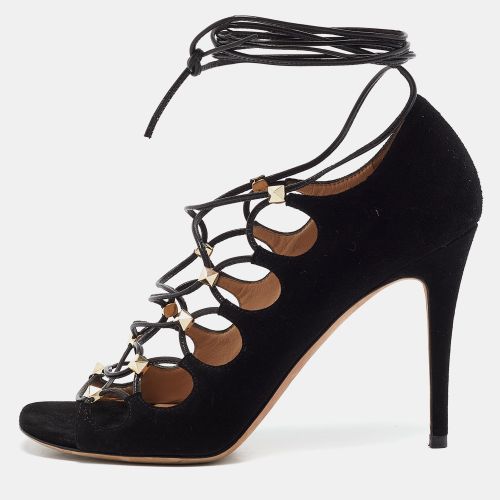 Rockstud Size 36.5 Suede Ankle Tie Pumps - Valentino - Modalova