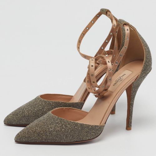 Size 40 Glitter D'orsay Ankle Strap Pumps - Valentino - Modalova