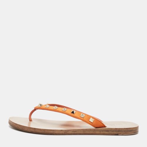 Rockstud Size 38 Satin Thong Flat Slide - Valentino - Modalova