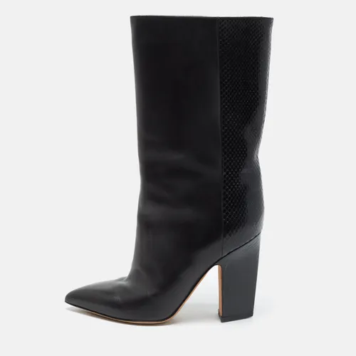 Size 37 Leather and Python Leather Mid Calf Boots - Valentino - Modalova