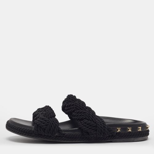 Rockstud Size 41 Rope Double Strap Slides - Valentino - Modalova