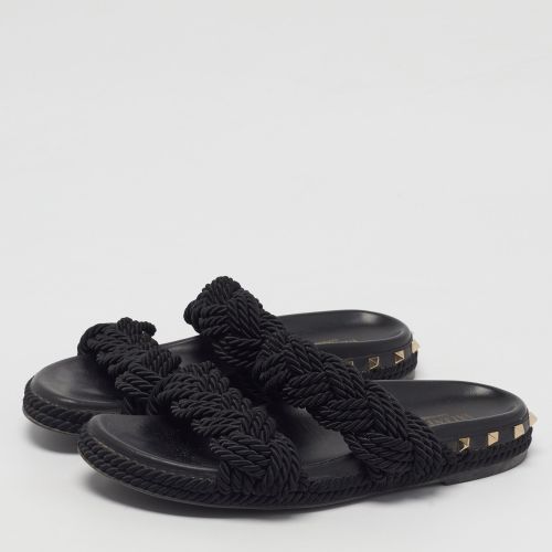 Rockstud Size 41 Rope Double Strap Slides - Valentino - Modalova