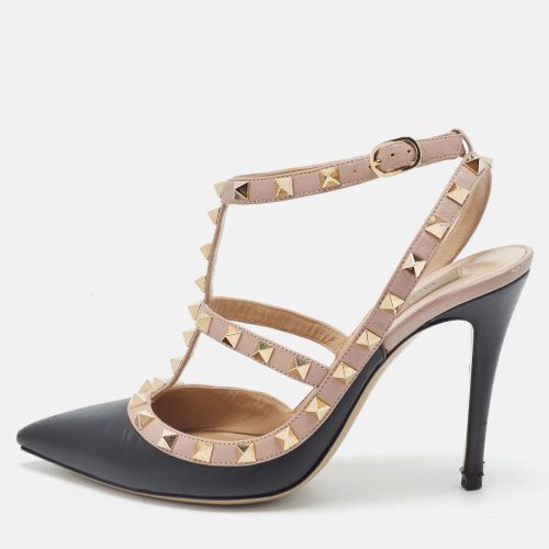 Rockstud Size 38.5 /Pink Leather Ankle Strap Pumps - Valentino - Modalova