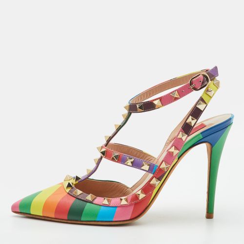 Rockstud Size 38 Rainbow Leather Ankle Strap Pumps - Valentino - Modalova