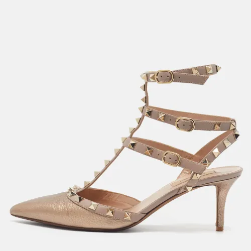 Rockstud Size 39 Leather Ankle Strap Pumps - Valentino - Modalova