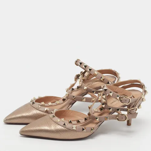 Rockstud Size 39 Leather Ankle Strap Pumps - Valentino - Modalova