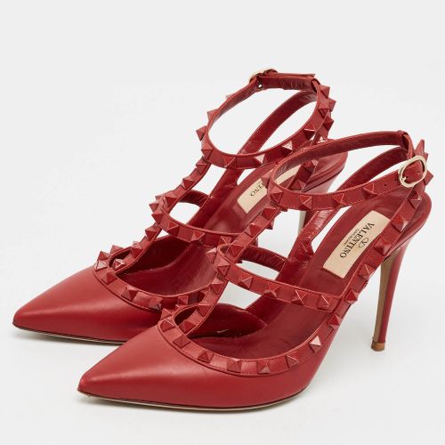 Rockstud Caged Size 37.5 Leather Pumps - Valentino - Modalova