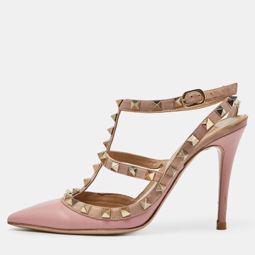 Valentino Pink/Beige Leather Rockstud Cage Pumps Size 36 - Valentino - Modalova