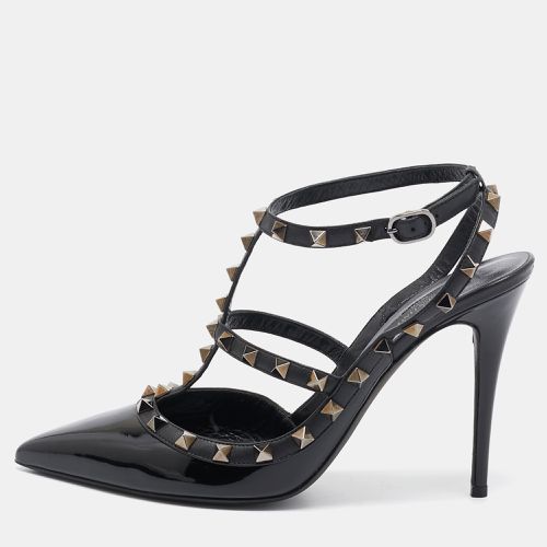 Valentino Black Patent Leather Rockstud Ankle Strap Pumps Size 40 - Valentino - Modalova