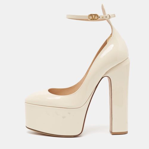 Valentino Cream Patent Leather Tan-go Pumps Size 38.5 - Valentino - Modalova