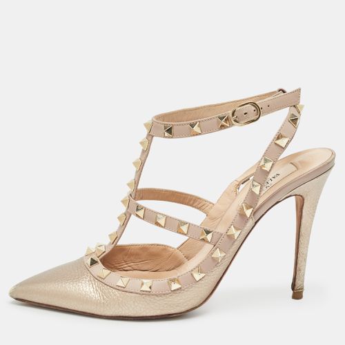 Valentino Beige/Gold Leather Rockstud Pumps Size 40 - Valentino - Modalova