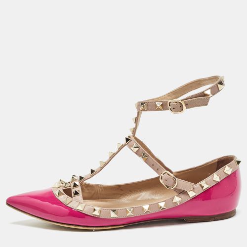 Valentino Pink Leather and Patent Rockstud Ballet Flats Size 36.5 - Valentino - Modalova