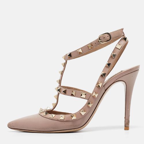 Valentino Beige Leather Rockstud Ankle Strap Pumps Size 37 - Valentino - Modalova