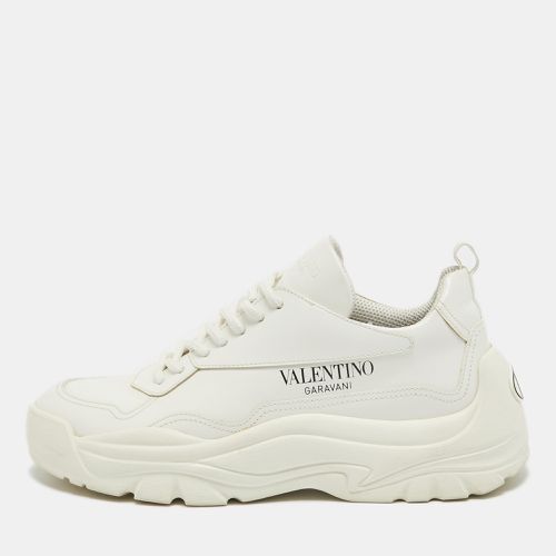 Valentino White Leather Bounce Lace Up Sneakers Size 38 - Valentino - Modalova