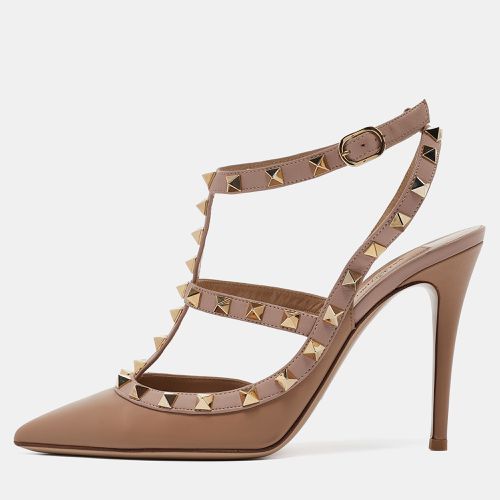 Valentino Beige Leather Rockstud Ankle Strap Pumps Size 38 - Valentino - Modalova