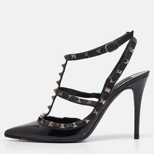 Valentino Black Patent Leather Rockstud Ankle Strap Pumps Size 40 - Valentino - Modalova