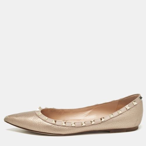 Valentino Metallic Leather Rockstud Ballet Flats Size 39 - Valentino - Modalova