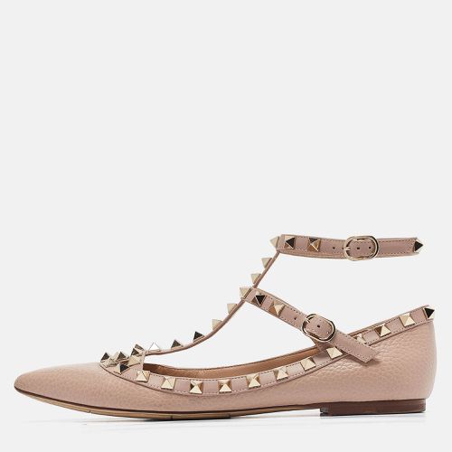 Valentino Beige Leather Rockstud Ballet Flats Size 37 - Valentino - Modalova