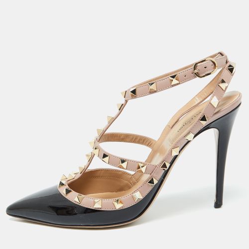 Valentino Black/Pink Leather and Patent Leather Rockstud Pumps Size 40 - Valentino - Modalova