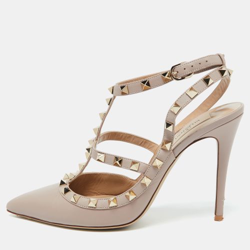 Valentino Pink Leather Rockstud Ankle Strap Pumps Size 40 - Valentino - Modalova