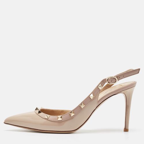 Valentino Dusty Pink Patent Leather Rockstud Slingback Pumps Size 40 - Valentino - Modalova