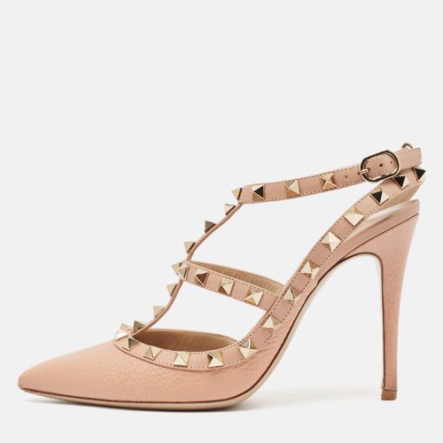 Valentino Pink Leather Rockstud Ankle Strap Pumps Size 37 - Valentino - Modalova