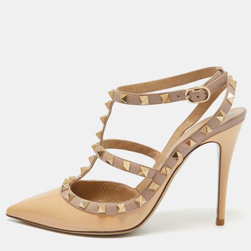 Valentino Beige Leather and Patent Leather Rockstud Pumps Size 38 - Valentino - Modalova