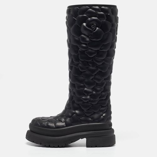 Valentino Black Rubber Rose Atelier Knee Length Boots Size 36 - Valentino - Modalova