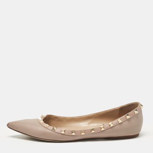 Valentino Beige Leather Rockstud Ballet Flats Size 39 - Valentino - Modalova