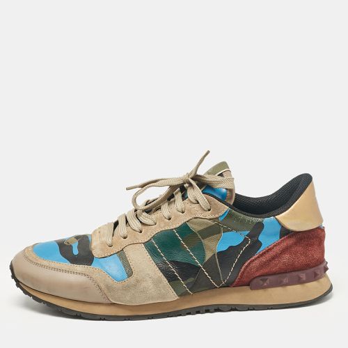 Valentino Multicolor Leather and Suede Rockrunner Lace Up Sneakers Size 43.5 - Valentino - Modalova