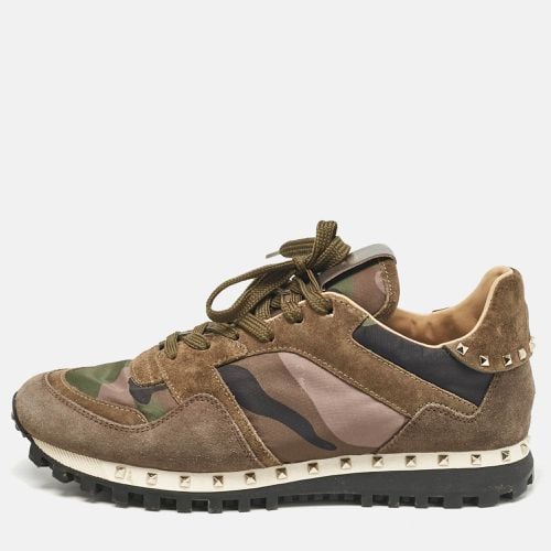 Nylon and Suede Rockrunner Low Top Sneakers Size 38 - Valentino - Modalova