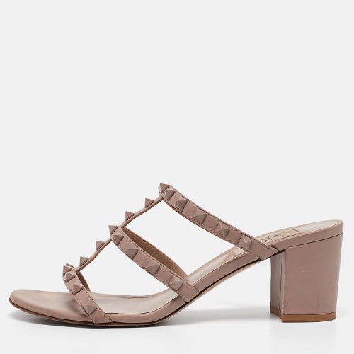 Valentino Dusty Pink Leather Rockstud Slide Sandals Size 39 - Valentino - Modalova