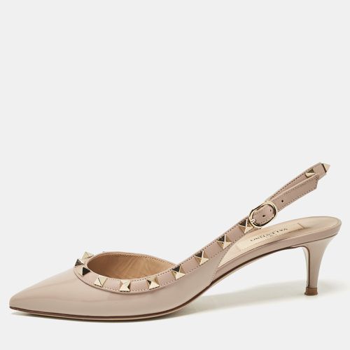 Valentino Dusty Pink Patent Leather Rockstud Slingback Pumps Size 37 - Valentino - Modalova