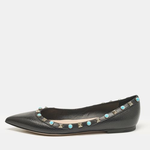 Valentino Black Leather Rolling Rockstud Ballet Flats Size 36.5 - Valentino - Modalova