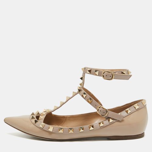 Valentino Beige Patent Leather Rockstud Ballet Flats Size 36.5 - Valentino - Modalova