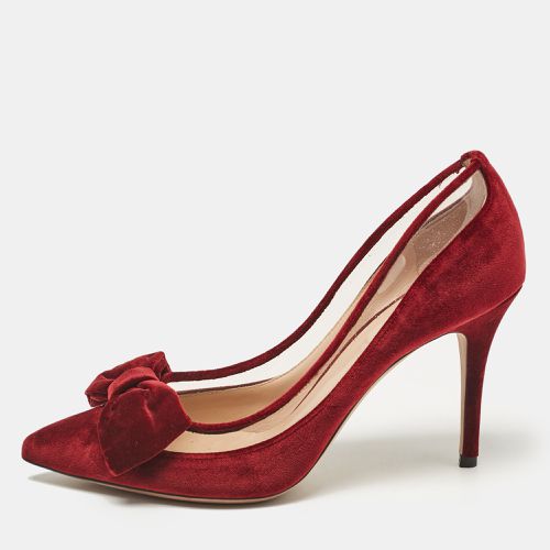 Valentino Burgundy PVC and Velvet Dollybow Pumps Size 39 - Valentino - Modalova