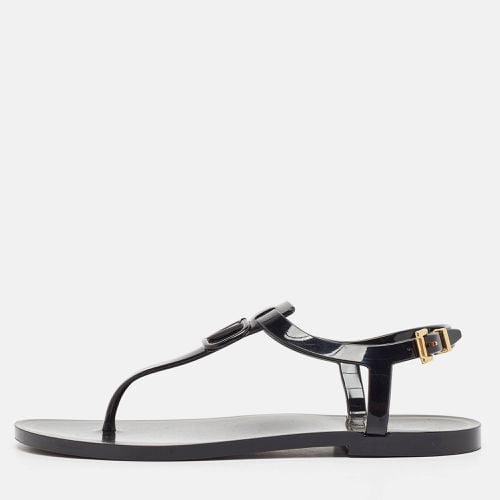 Valentino Black Jelly VLogo Thong Flat Sandals Size 36 - Valentino - Modalova