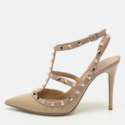 Valentino Beige Leather and Patent Leather Rockstud Pumps Size 40.5 - Valentino - Modalova