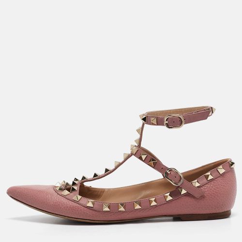 Valentino Pink Leather Rockstud Ballet Flats Size 37.5 - Valentino - Modalova