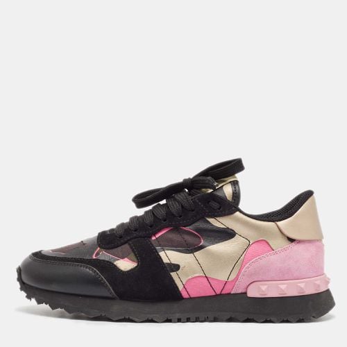 Valentino Multicolor Camouflage Leather and Suede Rockrunner Sneakers Size 37.5 - Valentino - Modalova