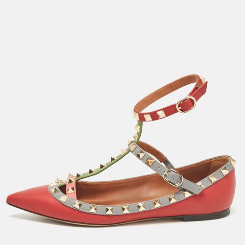 Valentino Multicolor Leather Rockstud Ankle Strap Ballet Flats Size 36 - Valentino - Modalova