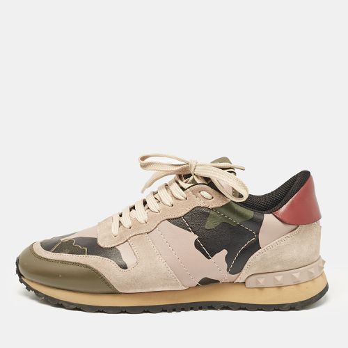 Valentino Multicolor Leather and Suede Rockrunner Low Top Sneakers Size 38.5 - Valentino - Modalova