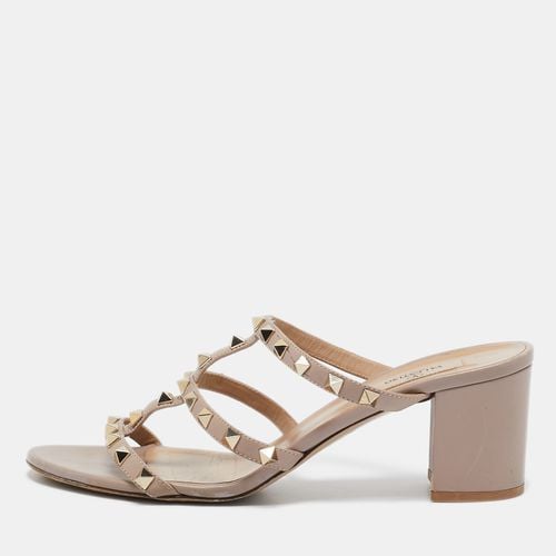 Valentino Dusty Pink Leather Rockstud Strappy Block Heel Sandals Size 40.5 - Valentino - Modalova